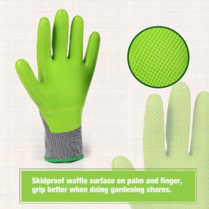 WORKPRO 6 Pairs Garden Gloves and Garden Knee Pads, Flooring Kneepads with Foam Padding, Comfortable Kneeling Cushion for Gardening