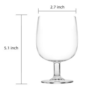 Unbreakable 9-ounce Acrylic Plastic Red Wine Glass - Shatterproof, Reusable, Dishwasher Safe Drink Glassware (Set of 4) (Clear, 8)