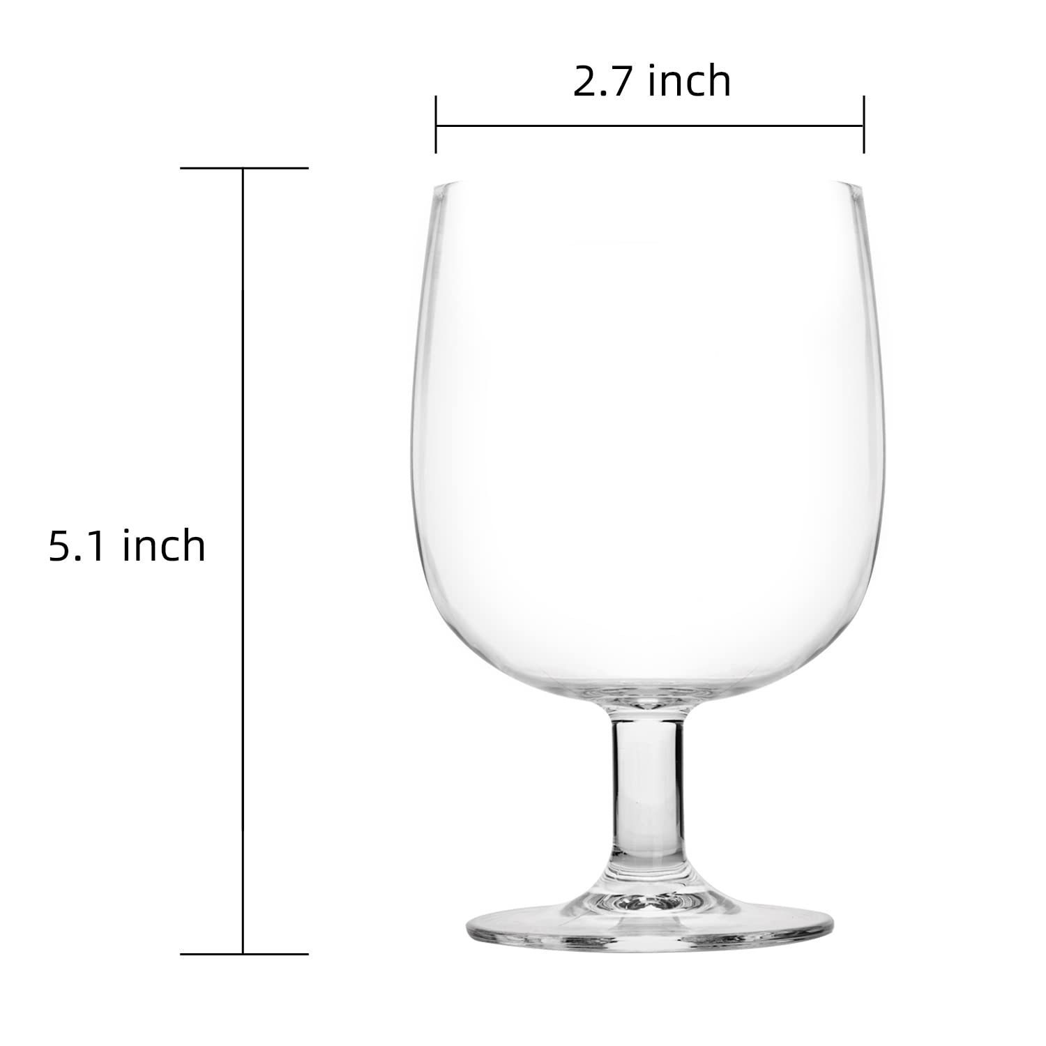 Unbreakable 9-ounce Acrylic Plastic Red Wine Glass - Shatterproof, Reusable, Dishwasher Safe Drink Glassware (Set of 4) (Clear, 8)