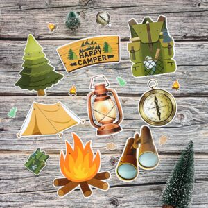 Fangleland Camping Party Decorations Welcome To Our CAMPSITE Banner, Camper Garland for Lumberjack Birthday Baby Shower Adventure Party Supplies