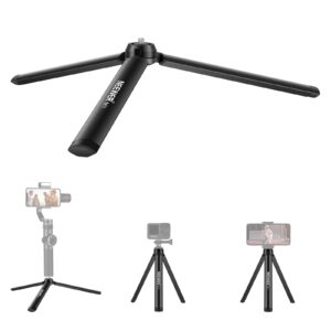 neewer mini metal tripod, table stand, desktop compact tripod compatible with crane m2, smooth q2, gimbal grip stabilizer and all cameras