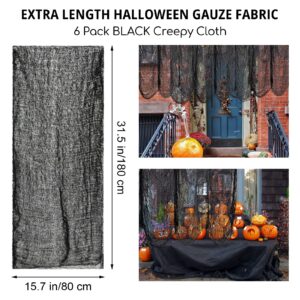 Legigo 6 Pack Halloween Creepy Cloth- (30 x 72 Inch) Spooky Scary Gauze for Halloween Party Supplies Home Wall Doorway Outdoor Yard Decor(6 Colors)