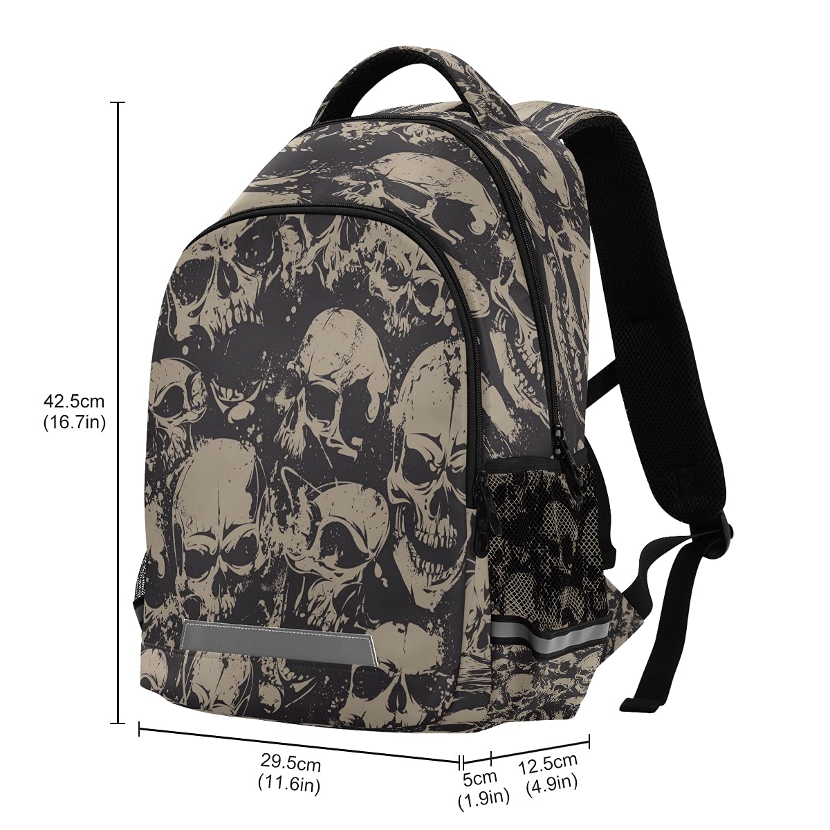 YoCosy Vintage Skull Gothic Skeleton Backpack School Bookbag Laptop Purse Casual Daypack for Teen Girls Women Boys Men College Travel