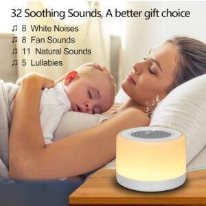 YYDSKIT Sound Machine Baby,White Noise Machine for Baby with Night Light, 32 Soothing Sounds,Plug in,5 Timers & Memory Feature, Noise Machine for Baby Kids Adults,Home