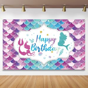 mermaid birthday party decorations under the sea birthday party for girl princess large mermaid themed birthday backgroud backdrop for indoor outdoor car party decorations supplies