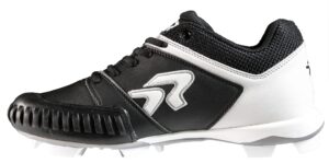 ringor - women's flite molded pitching softball cleats (7.5 - white/silver)