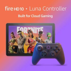 amazon fire hd 10 tablet gaming bundle including fire hd 10 tablet, (black, 32 gb), 10.1", 1080p full hd, and luna controller