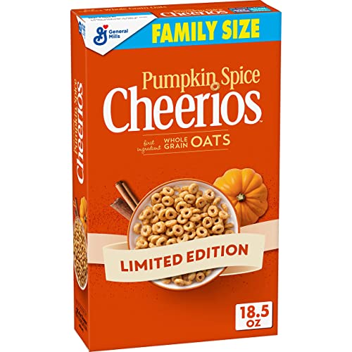 Pumpkin Spice Cheerios, Breakfast Cereal, Family Size, 18.5 OZ