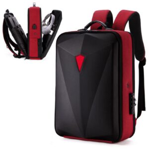 dutui 17.3 inch laptop bag backpack e-sports backpack hard shell travel backpack is waterproof, suitable for travel/gaming lovers,red