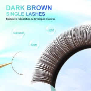 NAGARAKU Eyelash Extensions Dark Brown Color 0.15mm C curl 7-15mm Mix Tray Individual Lashes Classic Faux Mink Volume 20 rows Soft Light