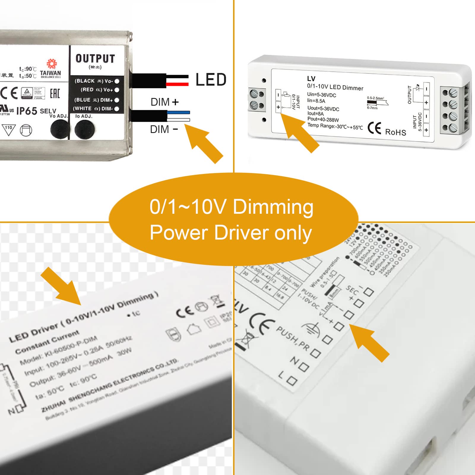 DC 0/1-10V LED Dimmer Knob Controller Rotary Mini Switch PWM Dimming for Dimmable Interior Lighting Spotlight Grow Lamp LED Driver 2pcs