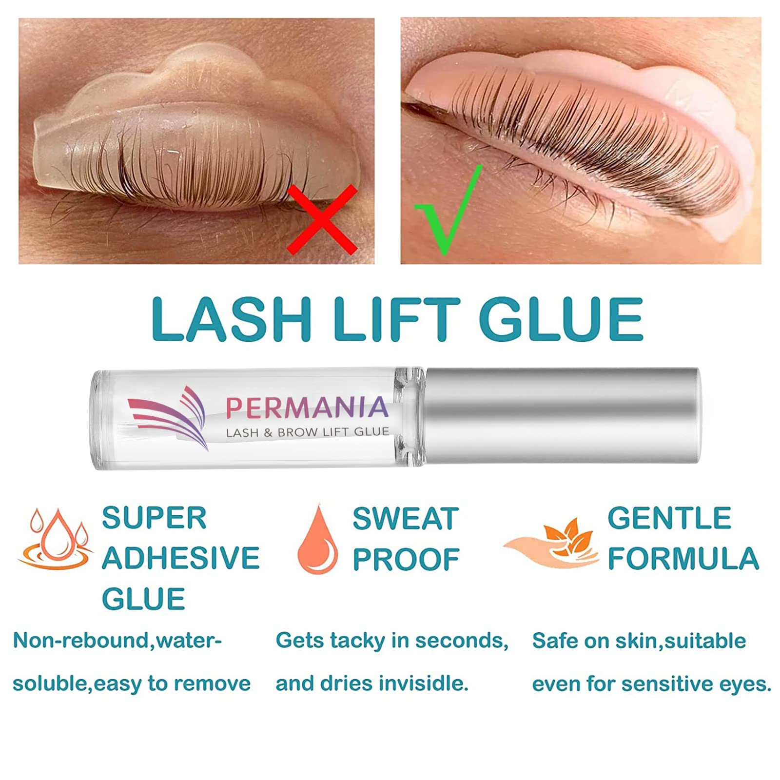 PERMANIA Lash Lift with Black Color Kit, Quick Eyelash & Brow Lamination 15 Mins Coloring Natural Black Result in Lash Enhancers & Primers