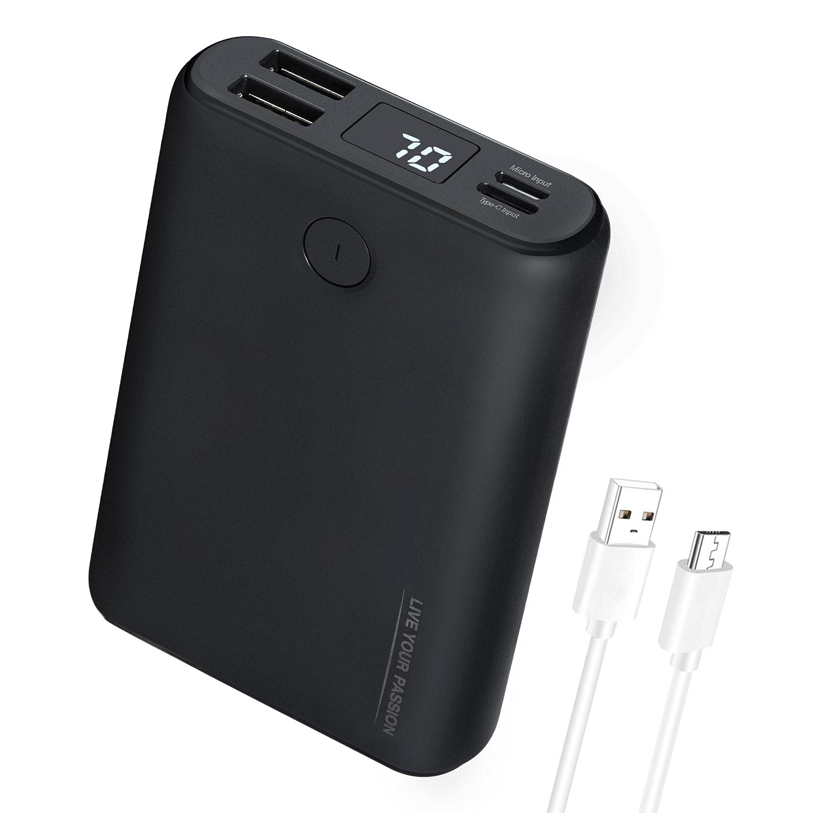 TIDEWE Power Bank, Rechargeable Battery Pack for Heated Vest, Jackets, Pants and Seat Cushion Cover, USB-C 10000mAh Portable Charger with Dual Output Port for iPhone, Samsung Galaxy, and More