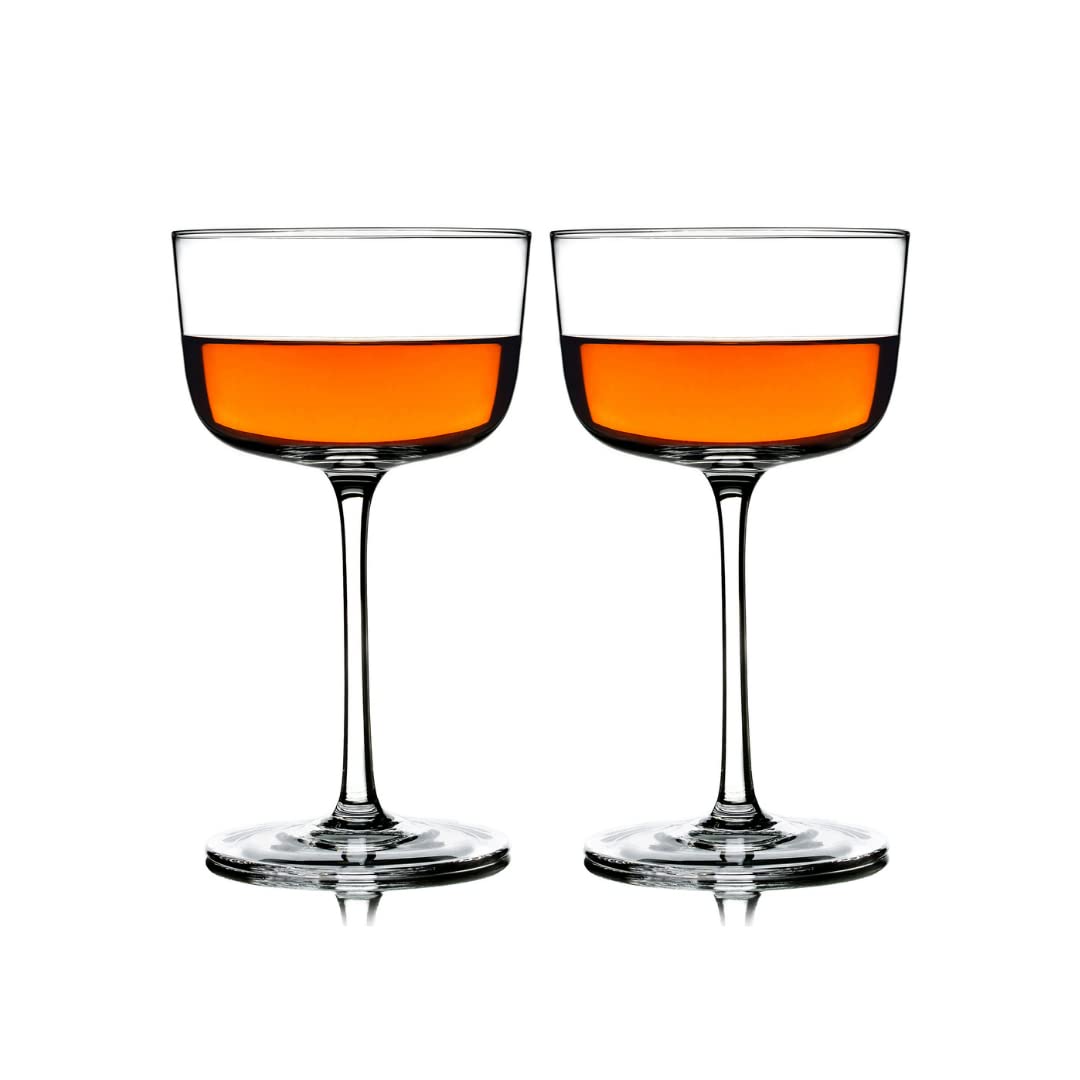 Greenline Goods Coupe Wine Glasses - 6.8 oz Modern Kitchen Glassware Set - Stemmed Tall Coupe Drinkware For Weddings Or Modern Bar