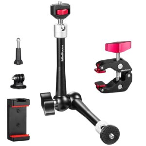 11'' Articulating Friction Magic Arm Super Camera Clamp Mount Cell Phone Holder Action Camera Adapter Kit for DSLR Camera LCD Monitor Vlog Rig Video LED Light Microphone Cage Camcorder Projector