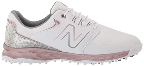 New Balance Women's Fresh Foam Link SL v2 Golf Shoe, White/Rose Gold, 7.5