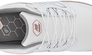 New Balance Women's Fresh Foam Link SL v2 Golf Shoe, White/Rose Gold, 7.5