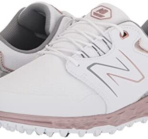 New Balance Women's Fresh Foam Link SL v2 Golf Shoe, White/Rose Gold, 7.5