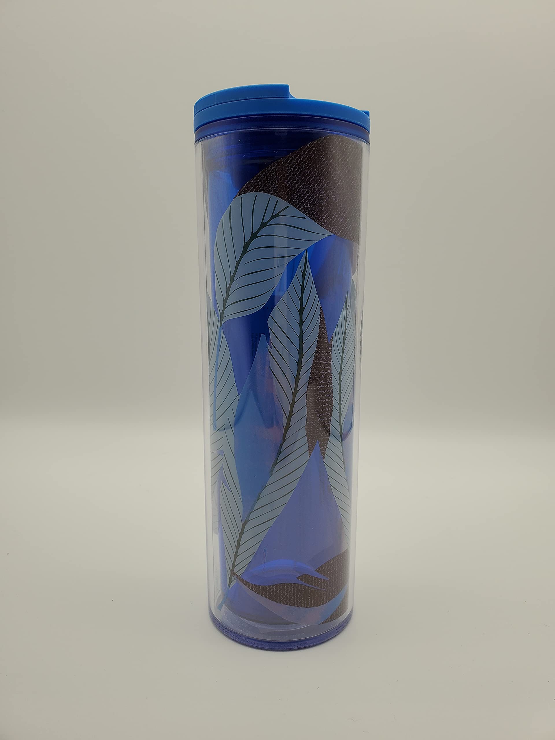 Starbucks Father's Day Blue Feather Double-Walled 16oz Plastic Tumbler 2021