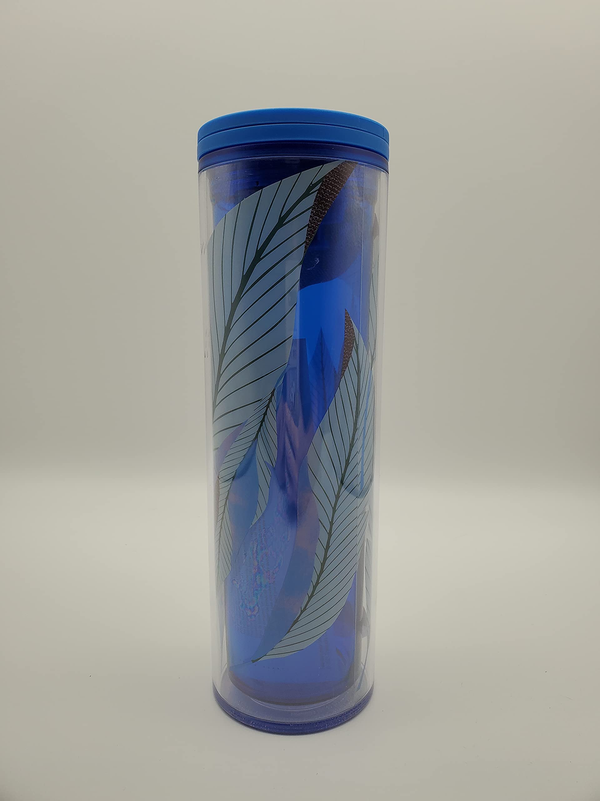 Starbucks Father's Day Blue Feather Double-Walled 16oz Plastic Tumbler 2021