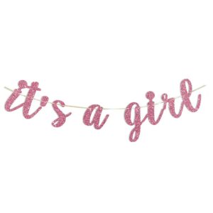 it's a girl banner pink glitter baby girl baby shower party pregnant af baby 1st birthday party decorations party supplies