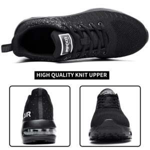 M MAGPER Women Air Running Sneakers Lightweight Walking Athletic Gym Sports Tennis Shoes Allblack US 7 B(M)