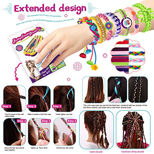 Friendship Bracelet Making Kit Toys, Ages 7 8 9 10 11 12 Year Old Girls Gifts Ideas, Birthday Present for Teen Girl, Arts and Crafts String Maker Tool, Bracelet DIY, Kids Travel Activity Set