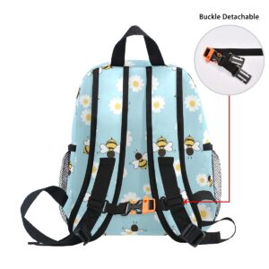 ODAWA Custom Daisy Flower Bee Cartoon Toddler Backpack, Personalized Backpack with Name/Text, Customization School Bag