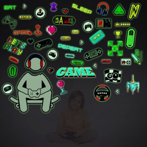 3D Glow in The Dark Game Wall Decal Gamer Boy Wall Stickers Video Game Controller Wall Decor for Boys Room Kids Bedroom Playroom Decoration (Classic)