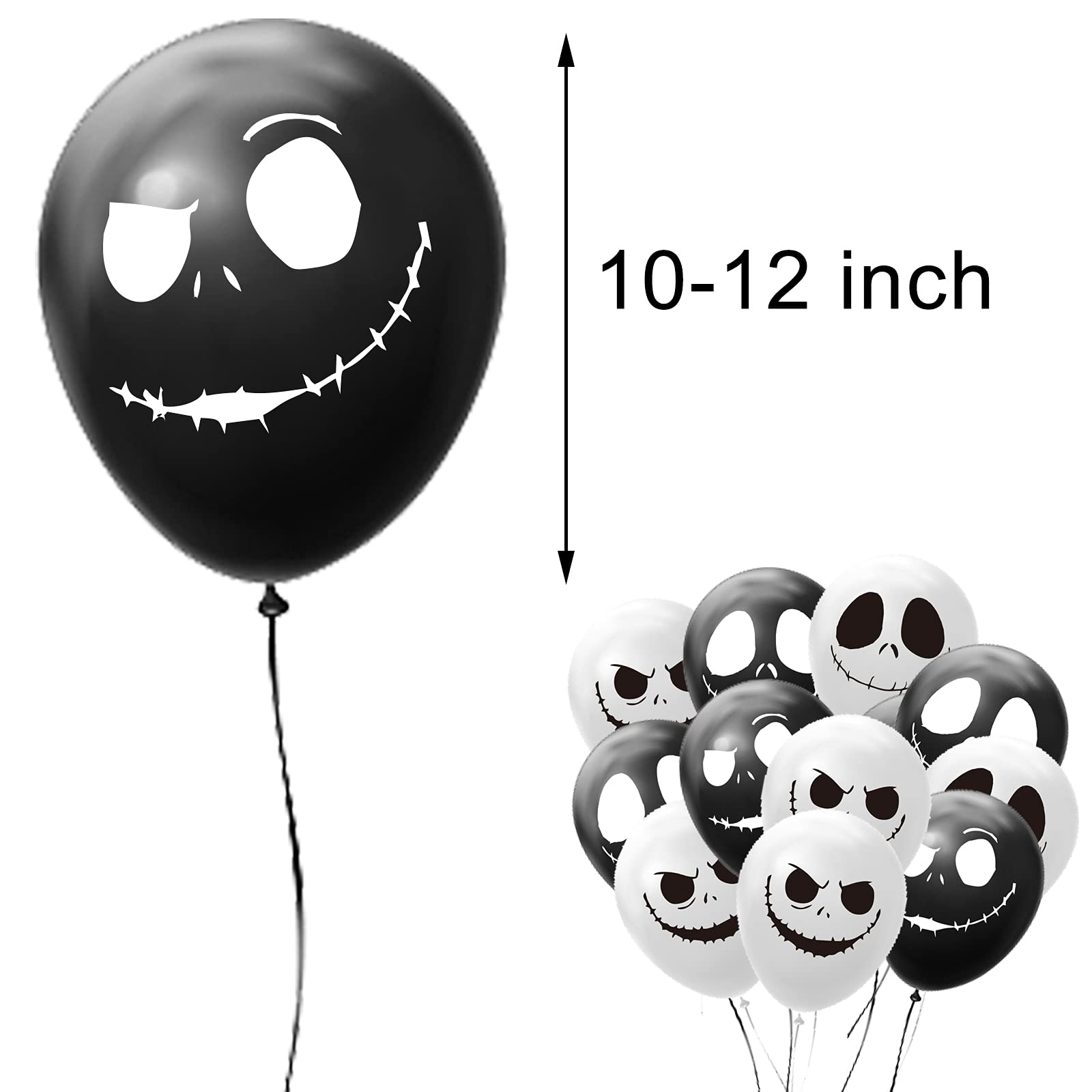 36PCS Halloween Skeleton Demon Latex Balloons - Nightmare Before Xmas Halloween Party Decorations Supplies Favors Halloween Haunted House Cosplay Theme Party Decoration Balloon