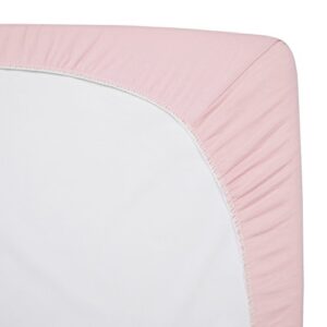 American Baby Company Fitted Crib Sheet 28" x 52", Soft Breathable Neutral 100% Cotton Jersey Sheet, Baby Pink, for Boys and Girls, Fits Crib and Toddler Bed mattresses