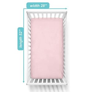 American Baby Company Fitted Crib Sheet 28" x 52", Soft Breathable Neutral 100% Cotton Jersey Sheet, Baby Pink, for Boys and Girls, Fits Crib and Toddler Bed mattresses