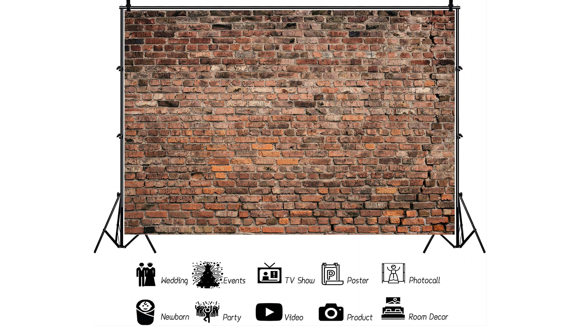 YYNXSY 7X5FT Brick Wall Background Primary Color Brick Background Large Fabric Brick Photo Background Baby Shower Birthday Party Wedding Graduation Home Decoration Photo Booth Prop Banner YY-7