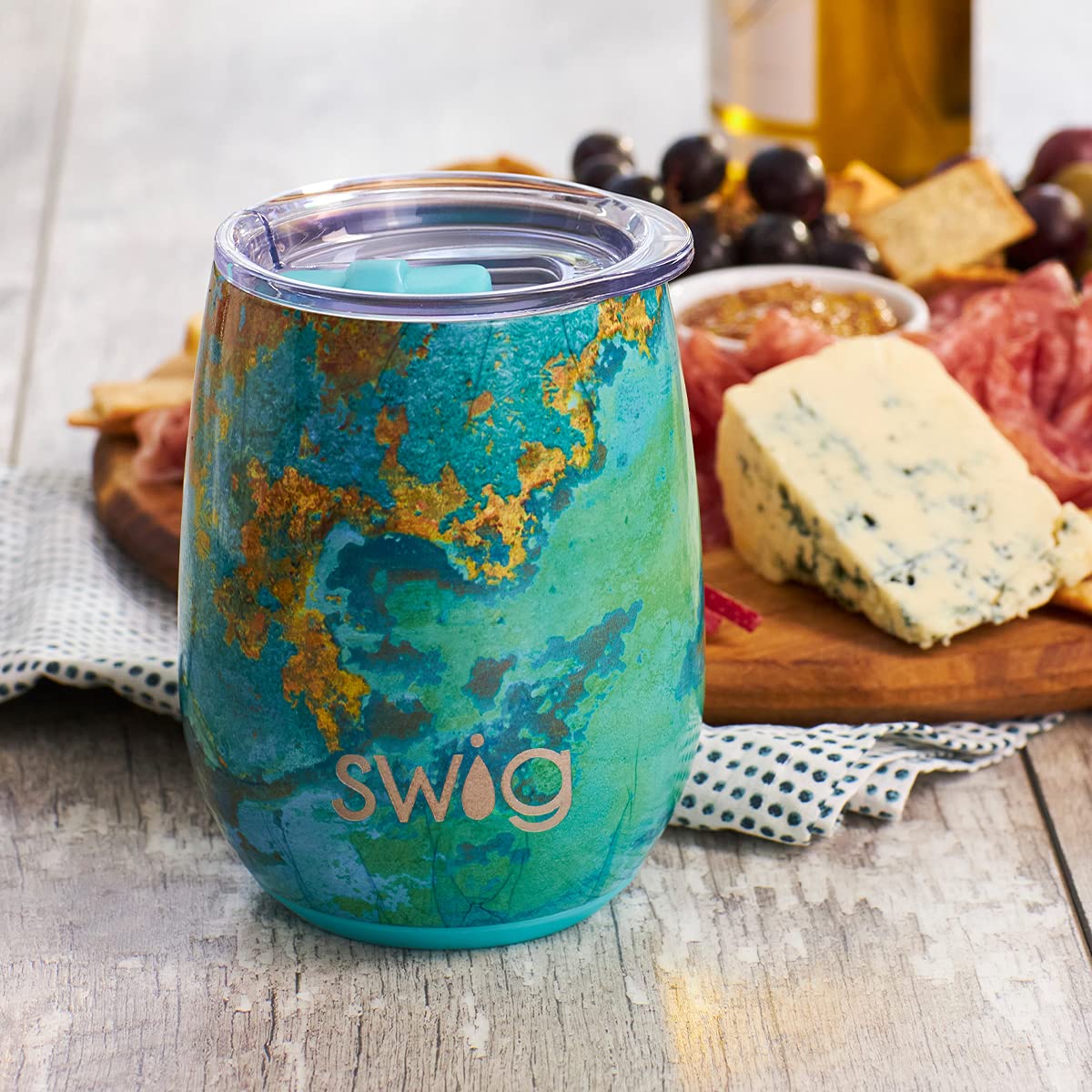 Swig 14oz Wine Tumbler | Insulated Wine Tumbler with Lid, Dishwasher Safe, Stainless Steel Wine Tumblers for Women, Insulated Wine Cups, Outdoor Wine Glasses, Travel Wine Glass (Bombshell)