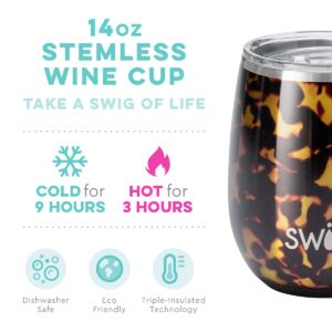 Swig 14oz Wine Tumbler | Insulated Wine Tumbler with Lid, Dishwasher Safe, Stainless Steel Wine Tumblers for Women, Insulated Wine Cups, Outdoor Wine Glasses, Travel Wine Glass (Bombshell)