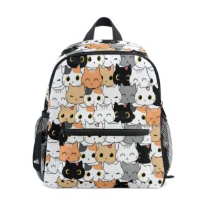 TropicalLife Kids Backpack for Boys Girls School Toddler Cute Cats Kitten Pattern Children Preschool Book Bag Kindergarten Travel Backpack Daypack