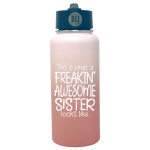 funny sister gifts - awesome sister coffee mug - great travel cup gifts for sisters from little sister, big brother for christmas presents, birthday present