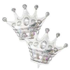 2pcs silver crown foil balloons party decorations.for birthday party anniversary supplies