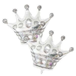 2Pcs Silver Crown Foil Balloons Party Decorations.For Birthday Party Anniversary Supplies