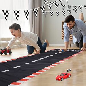 Racing Car Long Racetrack Floor Running Mat Drag Race Car Road Racing Track Decorations for Runway Party Supplies Race Car Birthday Games Decorations Sport Event Festivals (10 Feet)