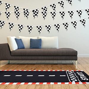 Racing Car Long Racetrack Floor Running Mat Drag Race Car Road Racing Track Decorations for Runway Party Supplies Race Car Birthday Games Decorations Sport Event Festivals (10 Feet)