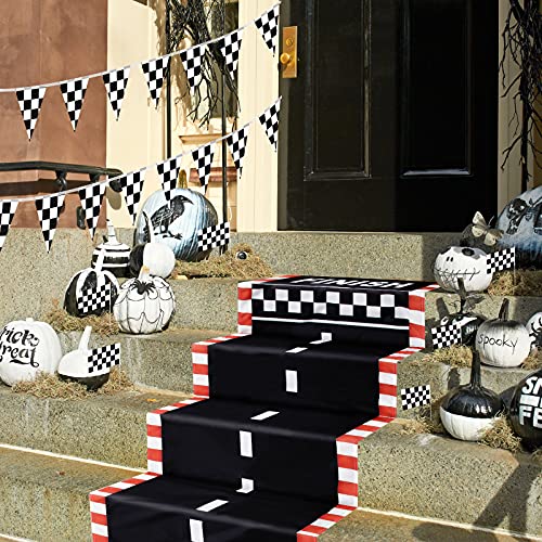 Racing Car Long Racetrack Floor Running Mat Drag Race Car Road Racing Track Decorations for Runway Party Supplies Race Car Birthday Games Decorations Sport Event Festivals (10 Feet)