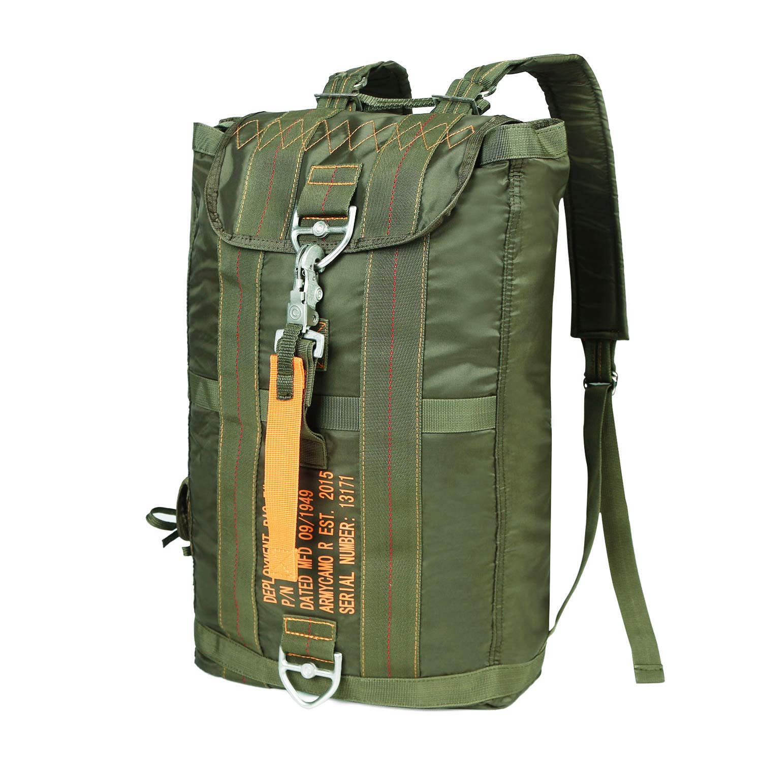 Greencity AIR Force Parachute Buckles Rucksacks Flight Gear Bag Tactical Backpack Deployment Bag,Green