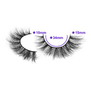 False Eyelashes 15mm Lashes Natural Look 3D Mink Lashes Pack Small Short Cat Eye Lashes Wispy Fluffy Light Volume Fake Eyelashes 14 Pairs Pack