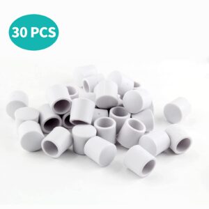 Zorveiio 30 Pcs White Door Stop Bumper Tips, 0.39 Inch ID Rubber Door Stopper Bumpers Door Stop Caps for Door & Wall Protection