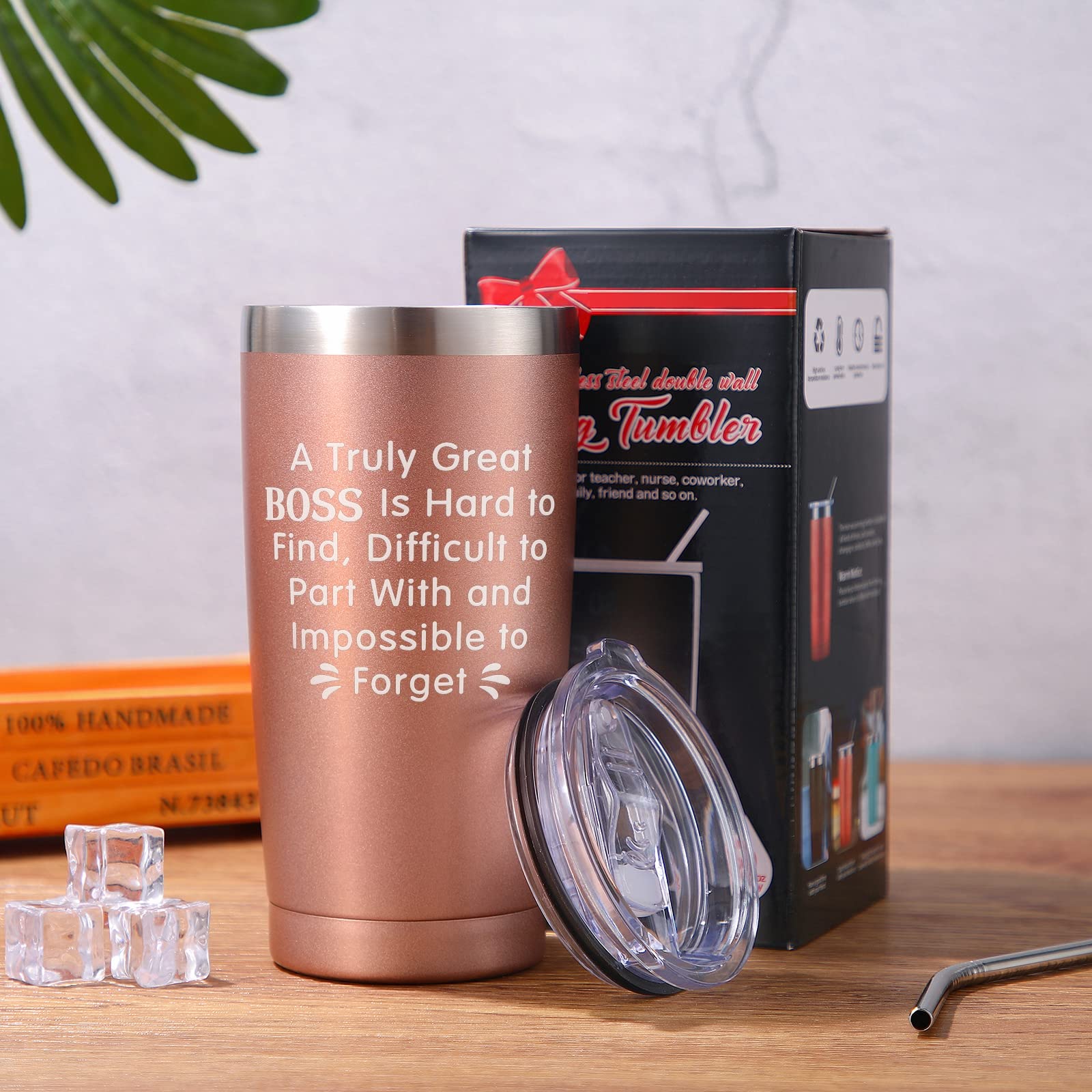 Appreciation Gift A Truly Great is Hard To Find, Novelty Travel Coffee Mug Thank You Mentor Retirement Leaving Gift for Colleague Farewell, 22 oz Mug Tumbler with Gift Box (Rose Gold)