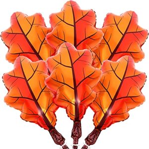 katchon, large fall leaf balloons - 27 inch, pack of 6 | fall balloons for thanksgiving decorations | fall festival balloons for fall decorations indoor | fall balloon decorations, fall mylar balloons