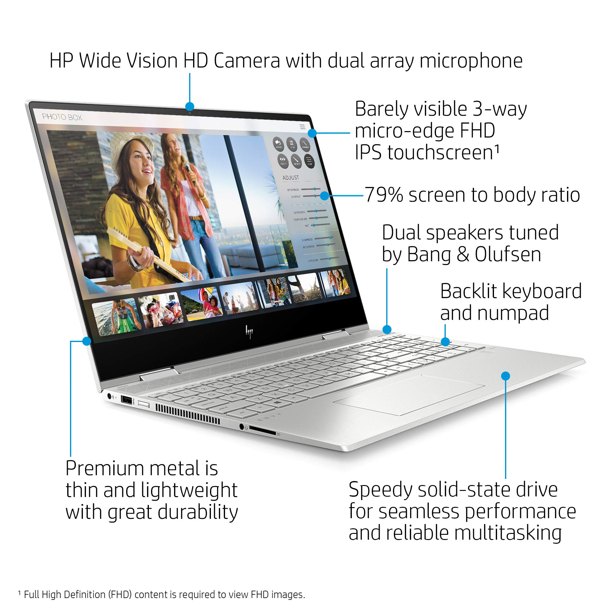 HP 2021 Flagship Envy x360 Convertible 2 in 1 Laptop 15.6inch FHD IPS Touchscreen Intel Quad-Core i5-10210U(Beats i7-8550U) 16GB DDR4 512GB SSD Backlit Fingerprint Win 10 + Pen Natural silver RAM I
