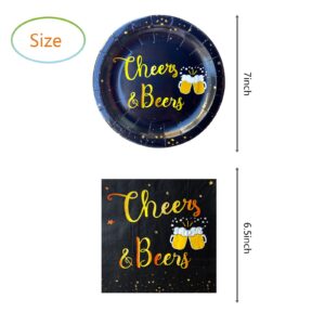 Cheers Beers Birthday Party Supplies(20 Plates and 16 Napkins), for Cheers Beers Theme Birthday Party Decorations