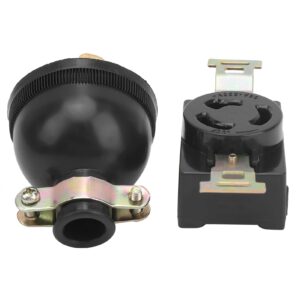 Generator 3-Hole Socket Plug Single‑Phase Copper Engine Accessories Black Gasoline Generator Accessories 3/5/6.5/8KW AC220V